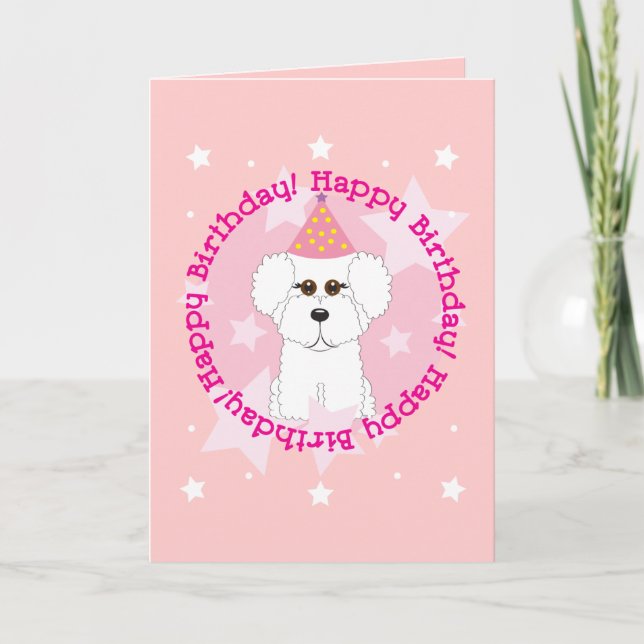 Alles Gute zum Geburtstag Bichon Karte (Vorderseite)