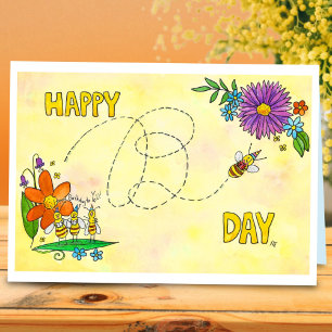 Alles Gute zum Geburtstag Bienen Grußkarte von Nic Karte