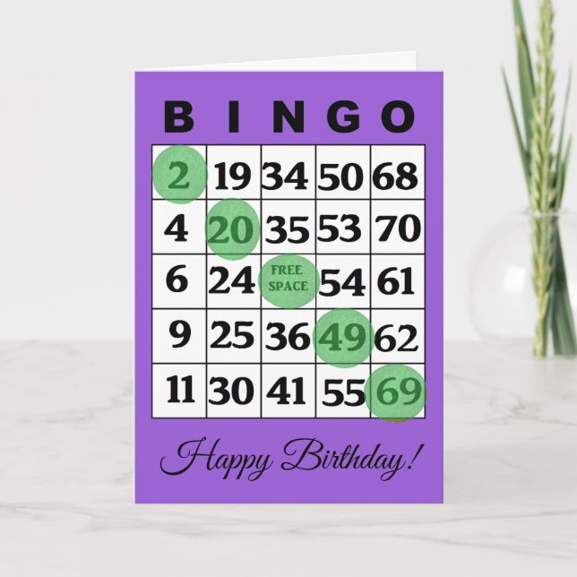Alles Gute zum Geburtstag BINGO Karte (Vorderseite)