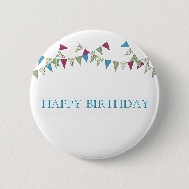 Alles Gute zum Geburtstag - Blau Button (Vorderseite)