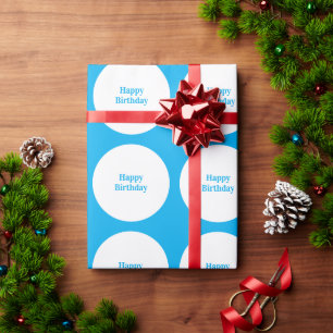 Alles Gute zum Geburtstag Blau Weiße Tupfen Jungen Geschenkpapier