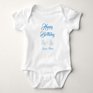 Alles Gute zum Geburtstag blaue Torte Herz Name Li Baby Strampler
