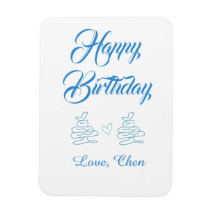 Alles Gute zum Geburtstag blaue Torte Herz Name Li Magnet