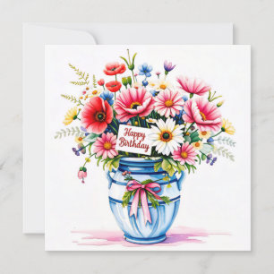 Alles Gute zum Geburtstag & Blumenstrauß Feiertags Feiertagskarte