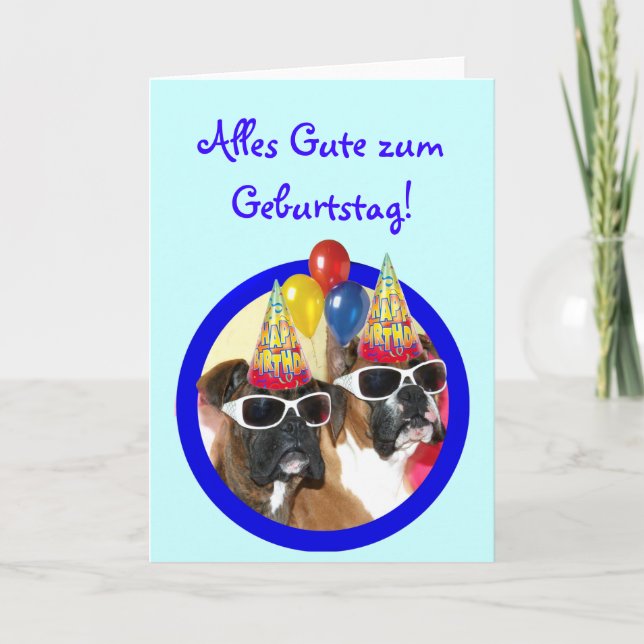 Alles Gute zum Geburtstag Boxer Hunde Karte (Vorderseite)