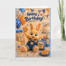 Alles Gute zum Geburtstag Bunny mit Toast der Baby