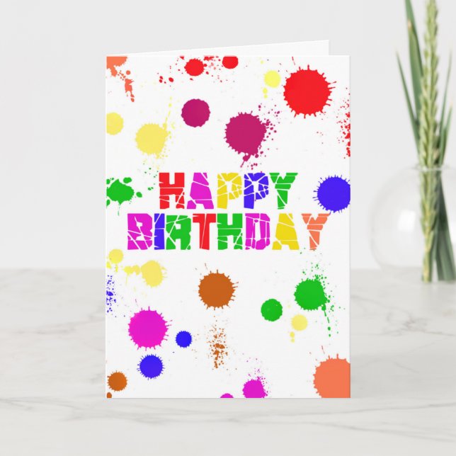 Alles Gute zum Geburtstag bunt Karte (Vorderseite)
