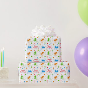 Alles Gute zum Geburtstag Bunte Herzen Geschenkpapier