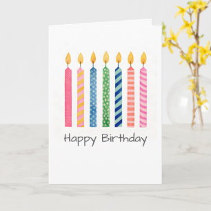 Alles Gute zum Geburtstag Bunte Kerzen Kunsthandwe Karte
