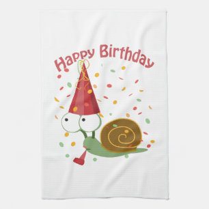 Alles Gute zum Geburtstag! Confetti Snail Geschirrtuch