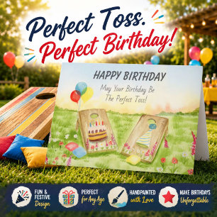 Alles Gute zum Geburtstag Cornhole Hinterhof-Spaß Karte
