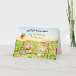 Alles Gute zum Geburtstag Cornhole Hinterhof-Spaß Karte