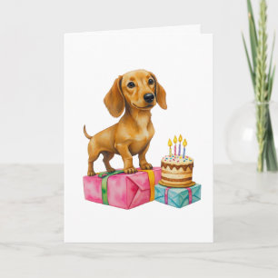 Alles Gute zum Geburtstag Dachshund Welpe Hund Pap Karte