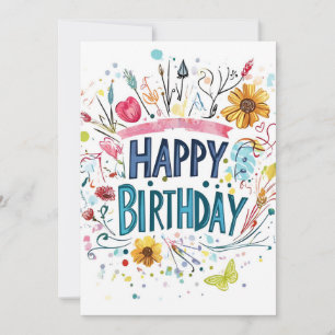 Alles Gute zum Geburtstag & Doodles zum Geburtstag Einladung