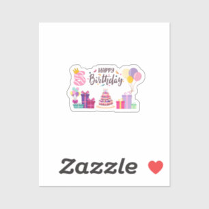 Alles Gute zum Geburtstag Editierbares Design  Aufkleber