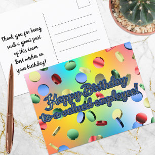 Alles Gute zum Geburtstag einem geschätzten Mitarb Postkarte