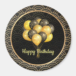 Alles Gute zum Geburtstag, elegantes Schwarz und G Magnet