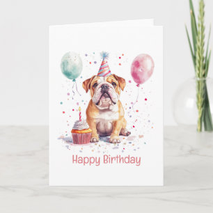 Alles Gute zum Geburtstag Englische Bulldogge Karte