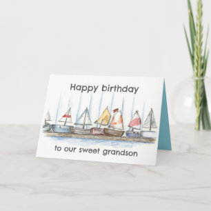 Alles Gute zum Geburtstag Enkel Segelboote Spielze Karte