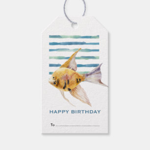 Alles Gute zum Geburtstag, farbenfroher tropischer Geschenkanhänger