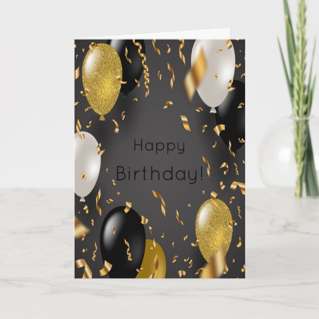 Alles Gute zum Geburtstag - farbige Ballone - Karte (Vorderseite)