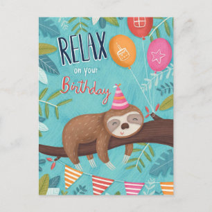 Alles Gute zum Geburtstag Faultier Postkarte