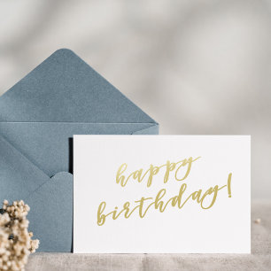 Alles Gute zum Geburtstag   Faux Gold Schrift Post Postkarte