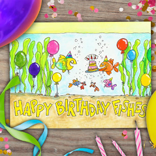 Alles Gute zum Geburtstag Fische  Postkarte