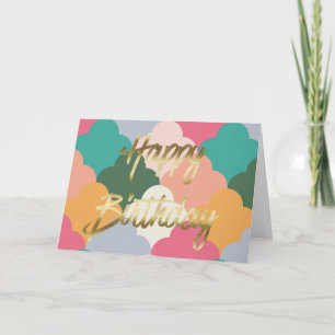 Alles Gute zum Geburtstag Folie Gold Modern Girl Karte