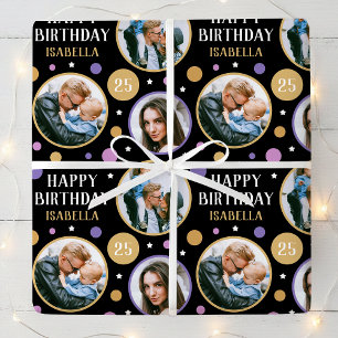Alles Gute zum Geburtstag Foto-Collage jedes Alter Geschenkpapier