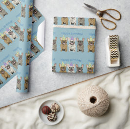 Alles Gute zum Geburtstag! Französische Bulldoggen Geschenkpapier