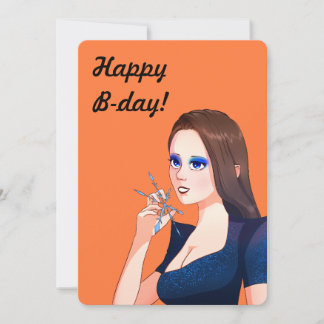 Alles Gute zum Geburtstag Frau Retro-Party-Einladu Einladung