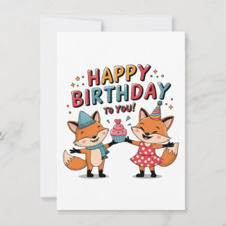 Alles Gute zum Geburtstag Füchse Einladung