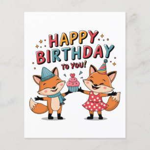 Alles Gute zum Geburtstag Füchse Flyer