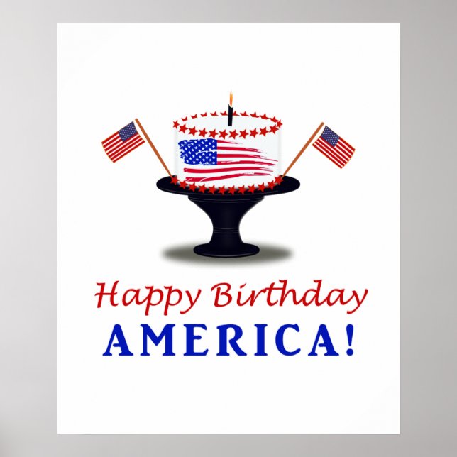 Alles Gute zum Geburtstag für Amerika Poster (Vorne)