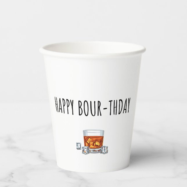Alles Gute zum Geburtstag für Bourbon Lover Pappbecher (Vorderseite)