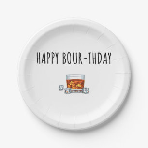 Alles Gute zum Geburtstag für Bourbon Lover Pappteller