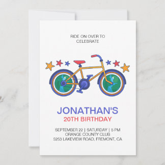 Alles Gute zum Geburtstag für Radfahrer Einladung