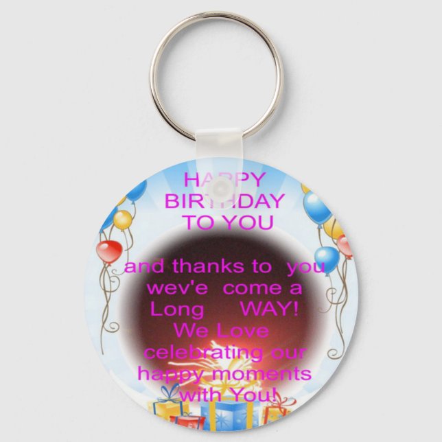 Alles Gute zum Geburtstag für Sie Kunst drucken Schlüsselanhänger (Vorderseite)