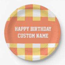 Alles Gute zum Geburtstag, gelber Gingham