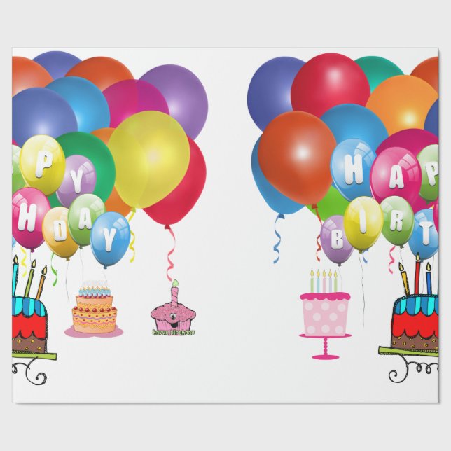 Alles Gute zum Geburtstag! Geschenkpapier (Saum)