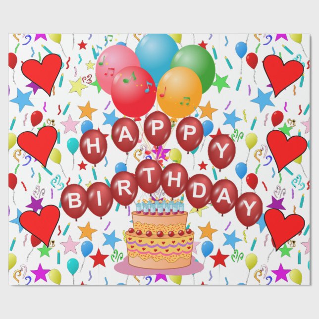 Alles Gute zum Geburtstag! Geschenkpapier (Flach)