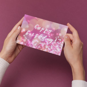 Alles Gute zum Geburtstag! Glamouröse rosa Funken  Postkarte
