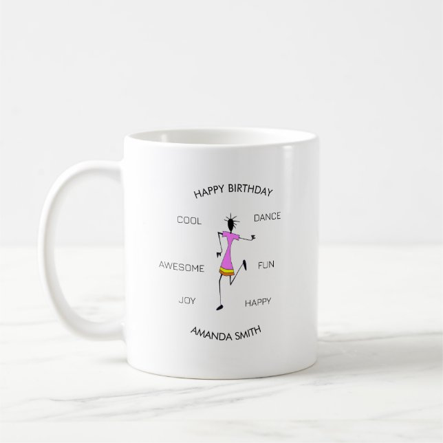 Alles Gute zum Geburtstag, Glücklicher Tag Rhythmu Kaffeetasse (Links)