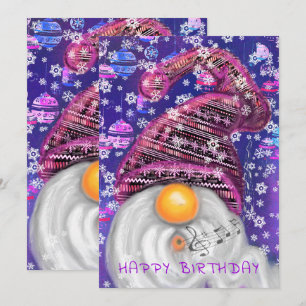 Alles Gute zum Geburtstag - Gnome in Lila Hutsinge