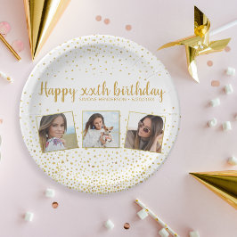 Alles Gute zum Geburtstag Gold Glitzer Fotos jedes Pappteller