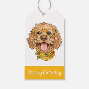Alles Gute zum Geburtstag Goldendoodle Hund Sonnen Geschenkanhänger