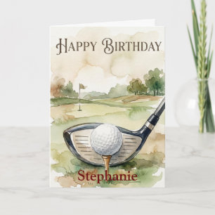 Alles Gute zum Geburtstag Golfball trifft Wasser Karte