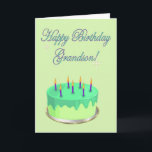 Alles Gute zum Geburtstag Grandson Birthday cake w Karte<br><div class="desc">Viele weitere Designs in meinem Laden. Kontaktieren Sie mich,  um ein maßgeschneidertes Design für Sie zu haben!</div>