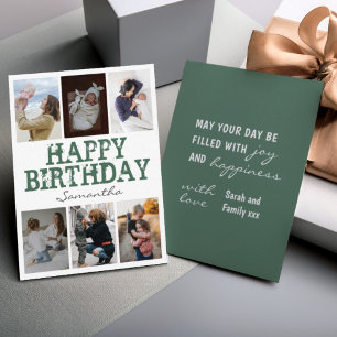 Alles Gute zum Geburtstag Green 6 Fotocollage-Gruß